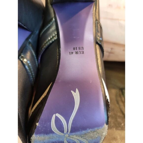 Poetic Licence purple 10 black bow heel formal shoe women's - Picture 9 of 12